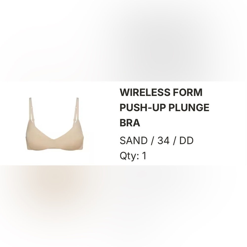 Skims Wireless Form Push-Up Plunge Bra NWT